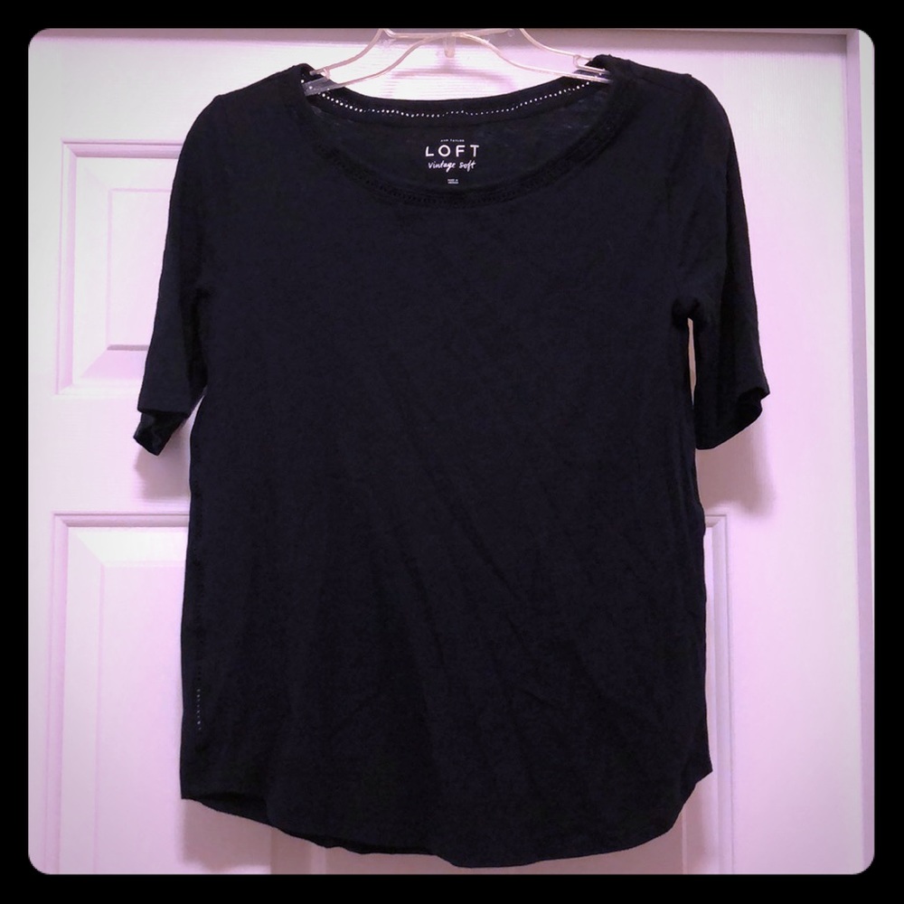 Navy short sleeve relaxed top